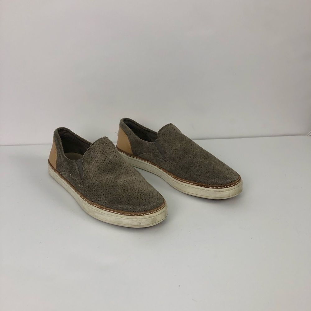 UGG Suede Adley Perf Slip On Shoes Gray Size 7 S/N 1018375